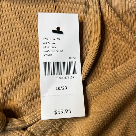 Lane Bryant keyhole tan brown 3/4 sleeve blouse plus size 18/20 - Picture 4 of 6